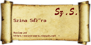 Szina Sára névjegykártya