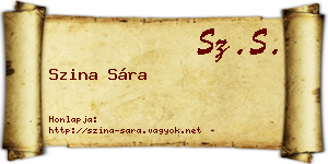 Szina Sára névjegykártya