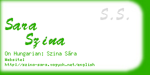 sara szina business card
