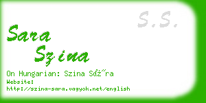 sara szina business card